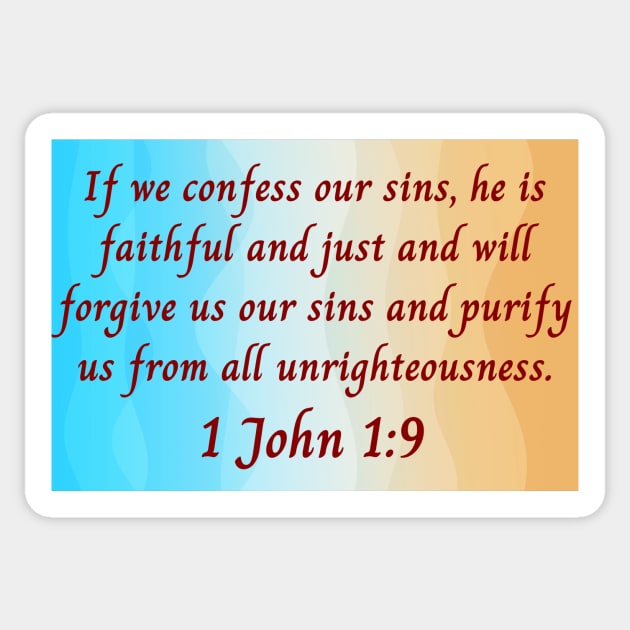 Bible Verse 1 John 1:9 Sticker by Prayingwarrior